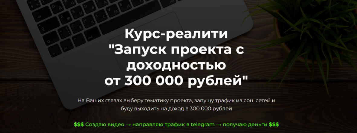 Курс / Александр Пуминов - реалити Запуск проекта с доходностью от 300.000. Тариф Базовый