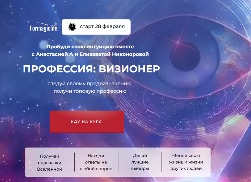 Formagiclife / Анастасия Анисимова, Елизавета Никонорова - Профессия: визионер. Тариф с поддержкой