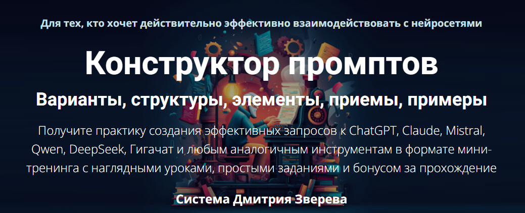 Дмитрий Зверев - Конструктор промптов. Тариф Конструктор промптов