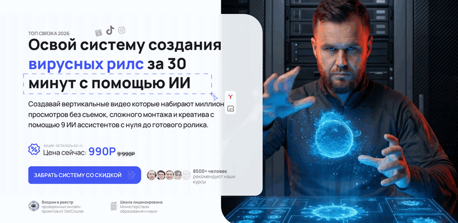 Взлом Reels: AI / Илья Филиппов - Видео на 1.000.000 за 6 шагов по секретному алгоритму