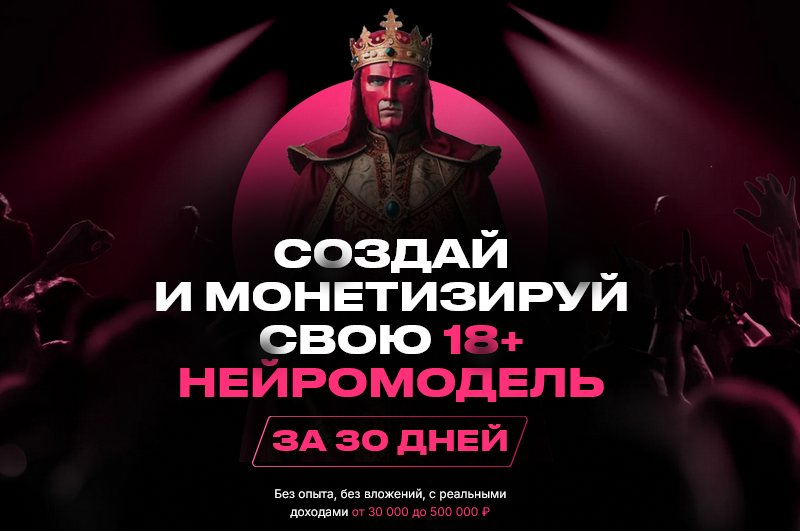 Продюсер нейродевочек - Создай и монетизируй свою 18+ нейромодель за 30 дней. Пакет Продвинутый (202