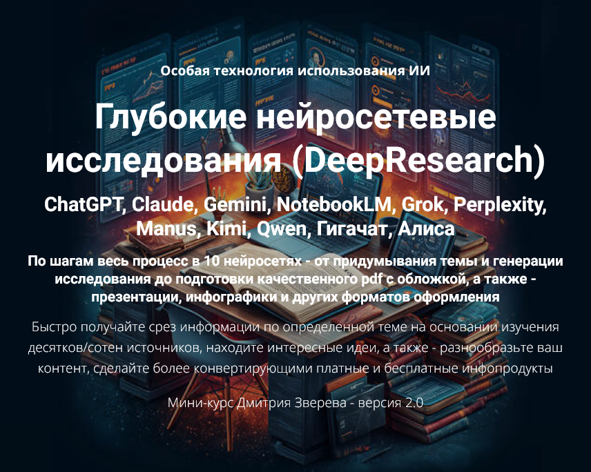 Глубокие нейросетевые исследования / Дмитрий Зверев - DeepResearch. Версия 2.0