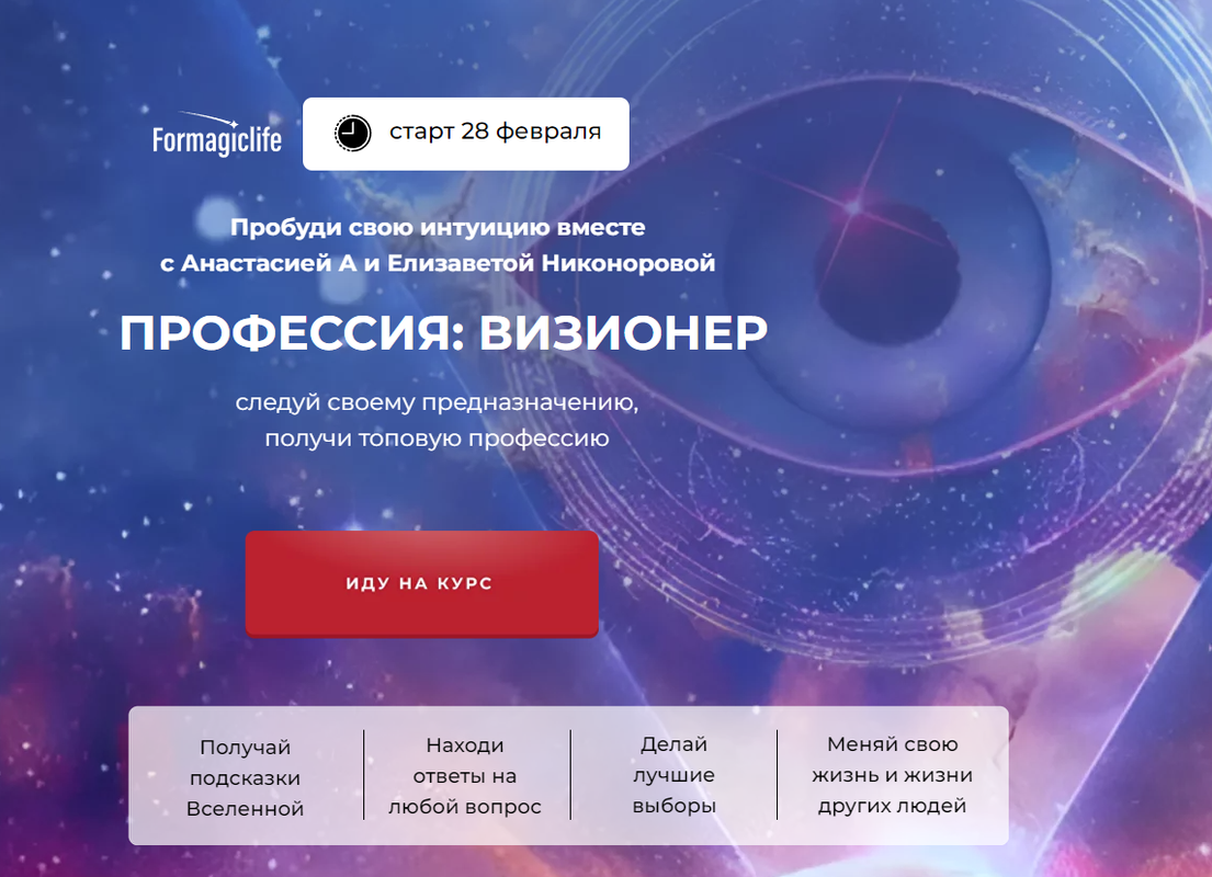Formagiclife / Анастасия Анисимова, Елизавета Никонорова - Профессия: визионер. Тариф Самостоятельный