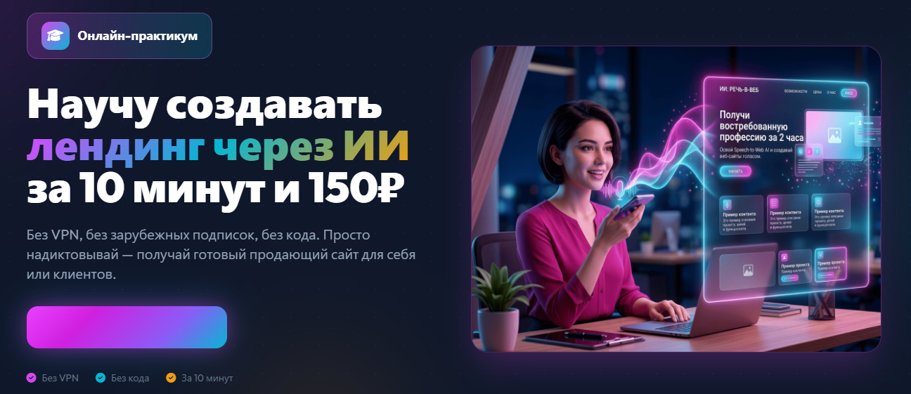 Андрей Власенко - Лендинг через ИИ за 10 минут и 150₽