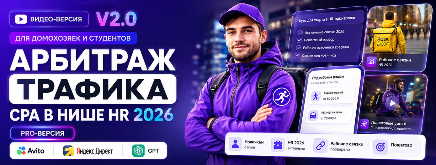 V2.0 Арбитраж трафика для домохозяек PRO / Petr009 - CPA HR- Рестайлинг (обновленная версия 2026)